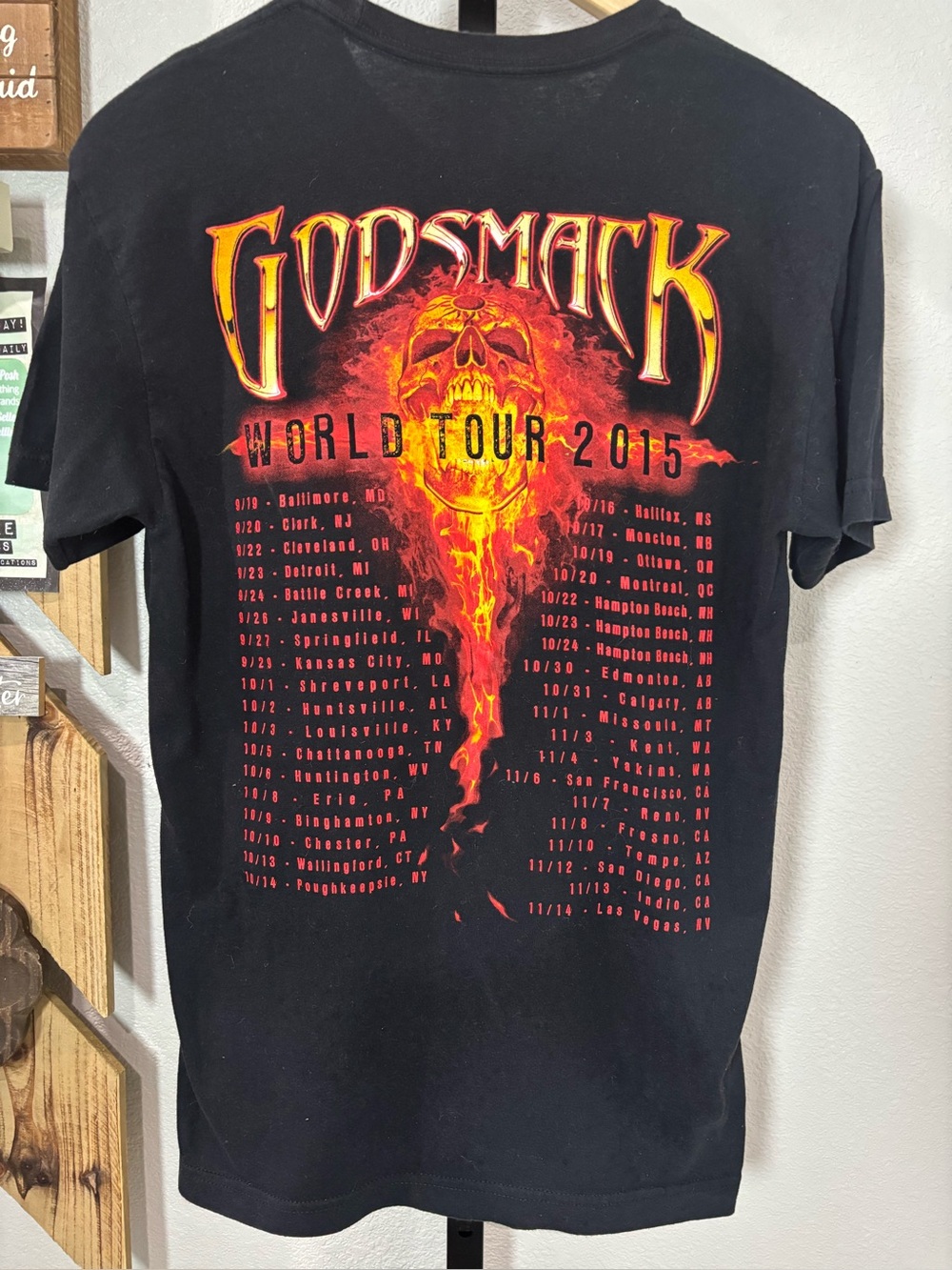 Godsmack Original Concert Tee World Tour 2015 Graphic 18-20 pp26 cotton